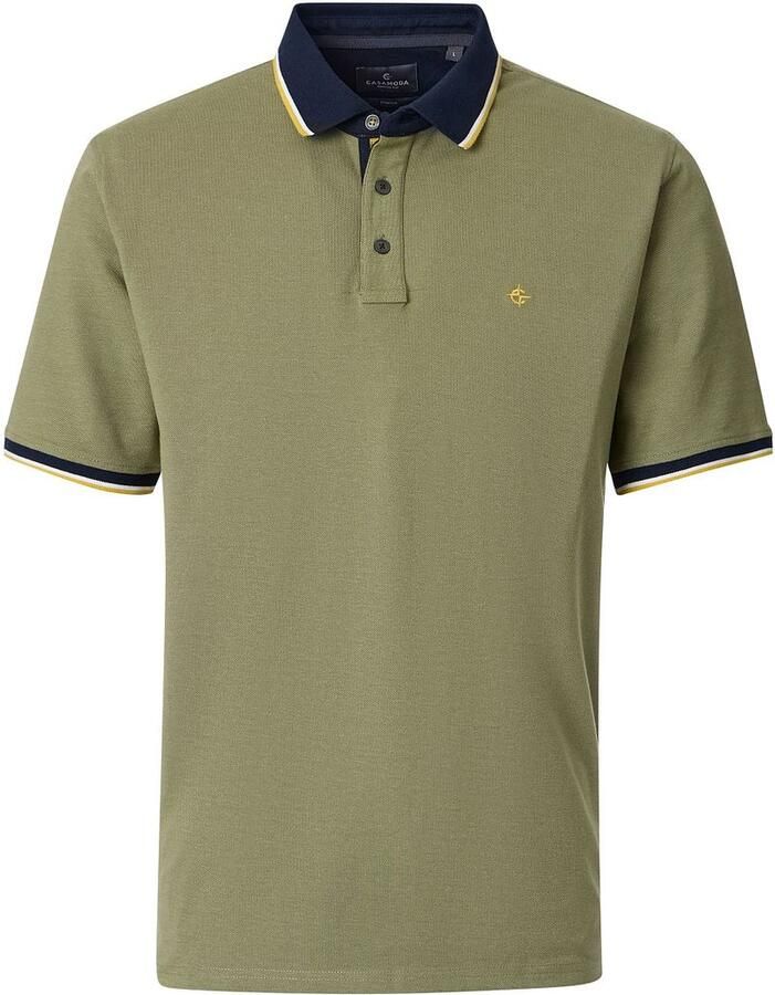 Casamoda Polo Piqué Contrast Groen
