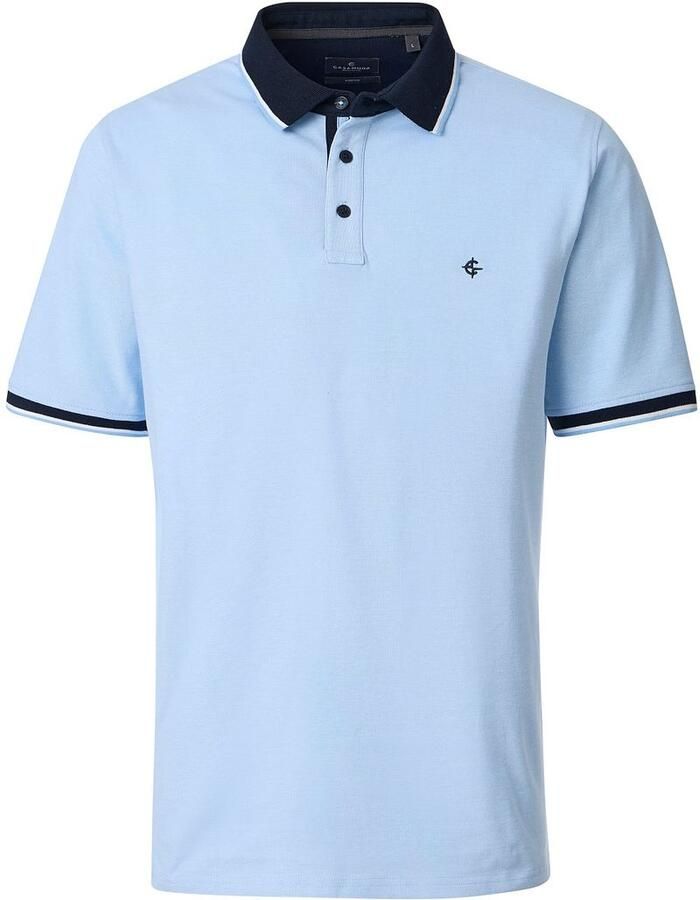 Casamoda Polo Piqué Contrast Lichtblauw