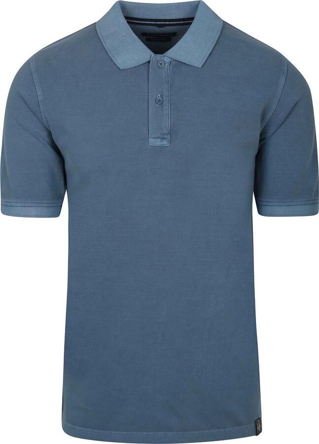 Casamoda Polo Piqué Garment Dye Blauw