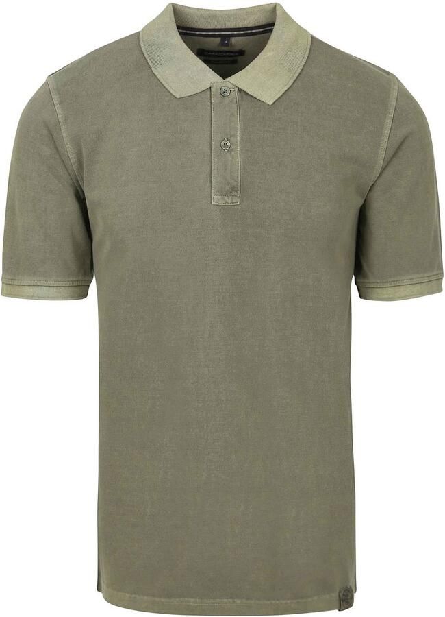 Casamoda Polo Piqué Garment Dye Olijfgroen