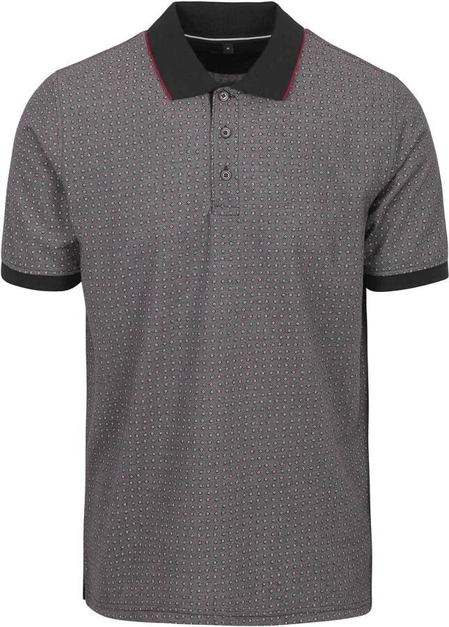 Casamoda Polo Print Grijs Multicolour