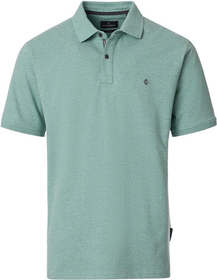 Casamoda Polo Stretch Melange Groen