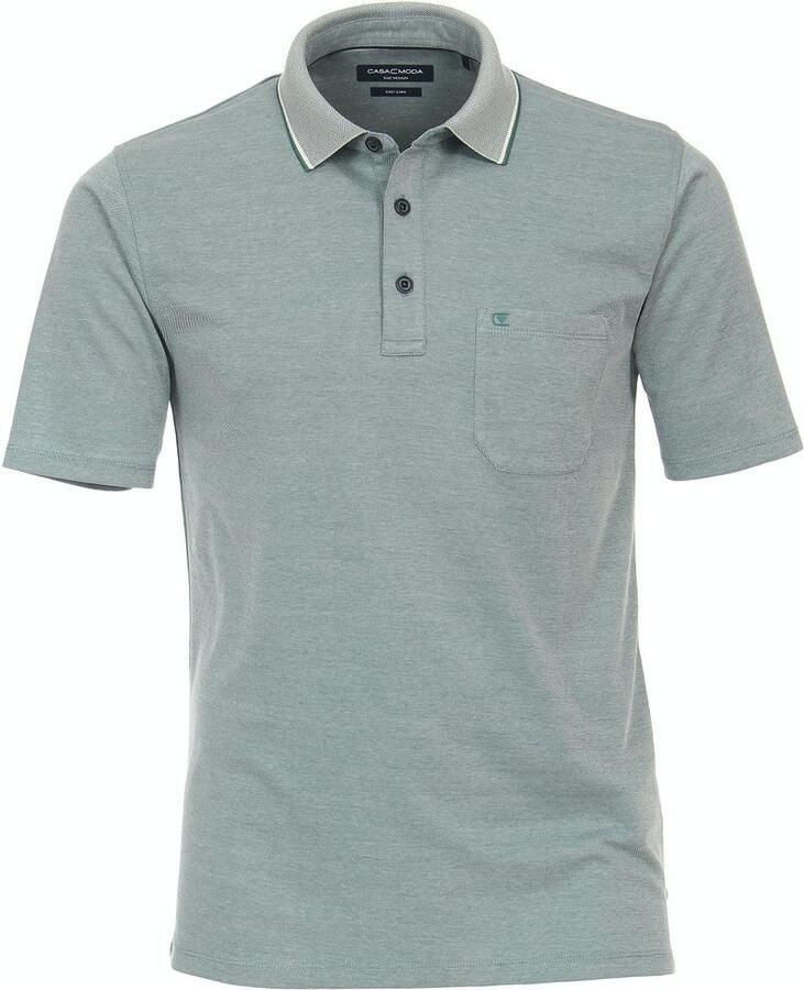 Casamoda Polo Stretch Melange Lichtgroen