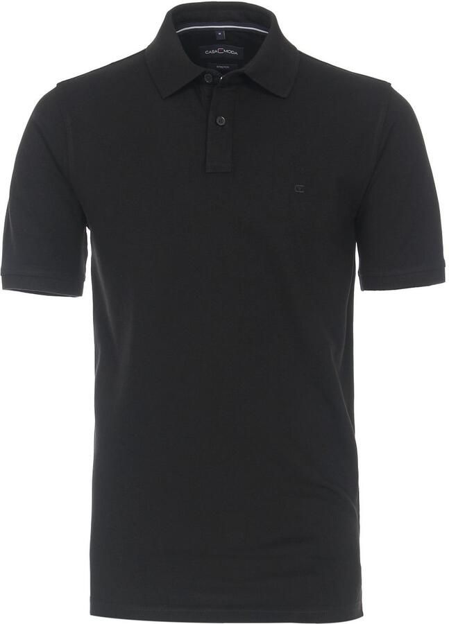 Casamoda Polo Stretch Zwart