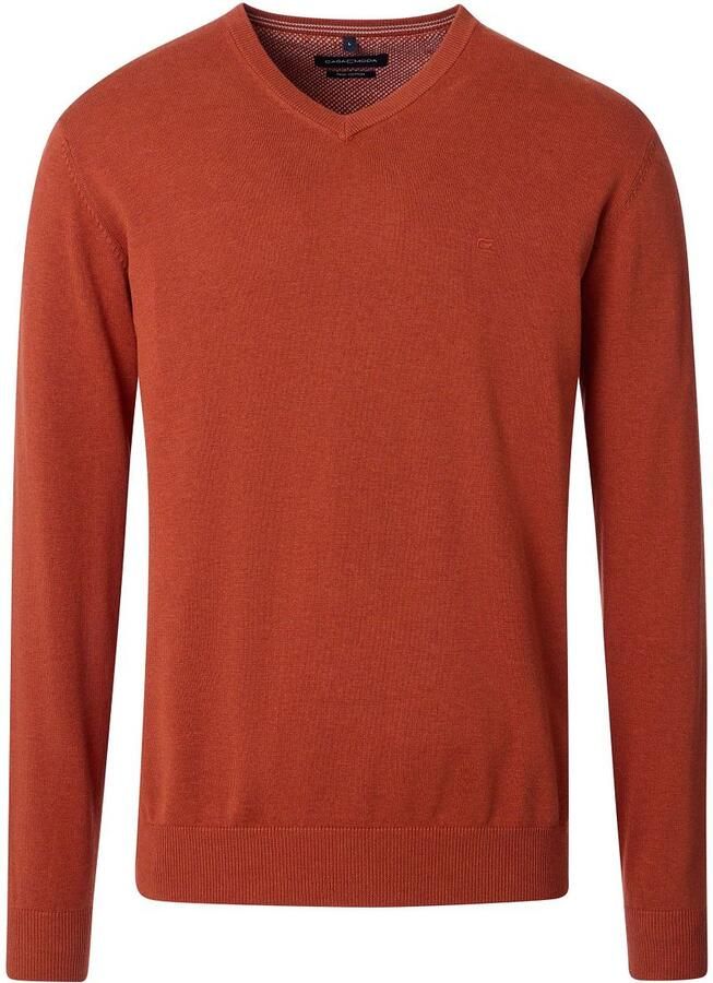 Casamoda Pullover V-Hals Oranje Brique