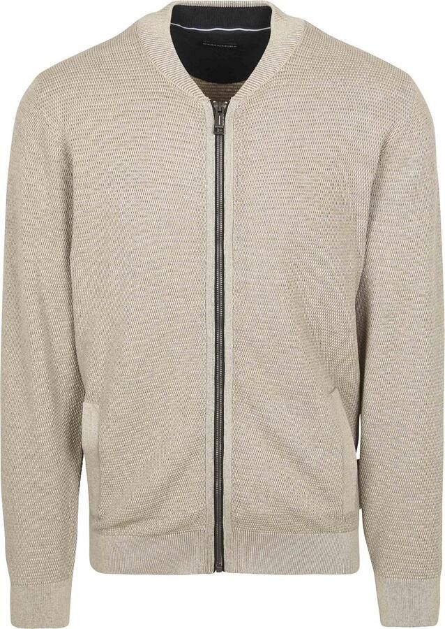 Casamoda Vest Zip Structure Beige