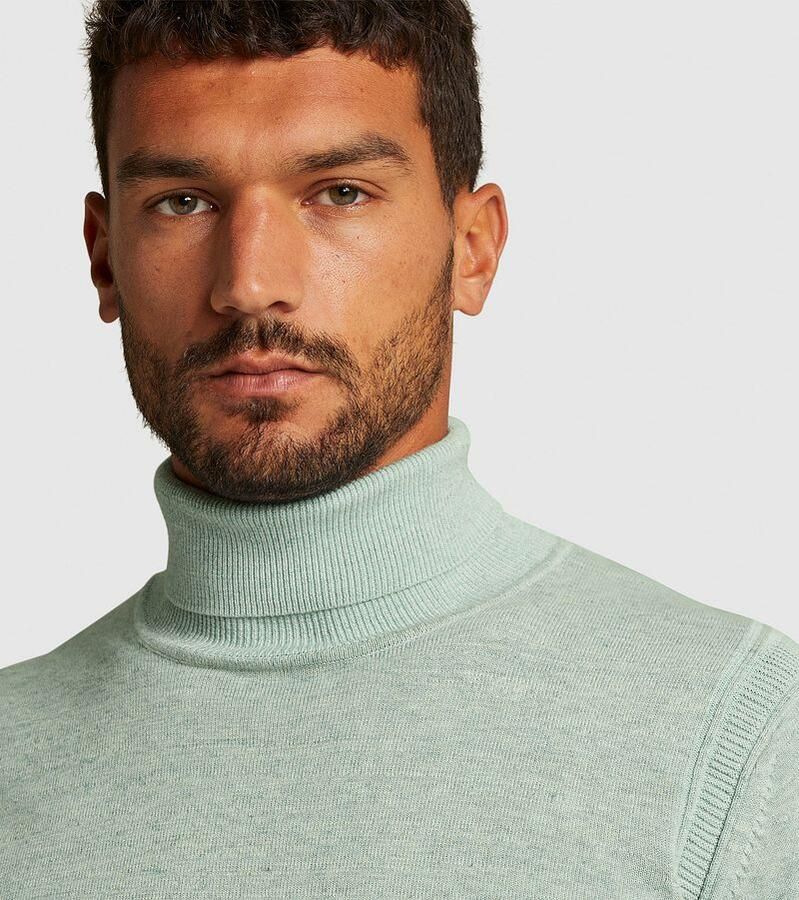 Cast Iron Heather Plated Turtleneck Pullover Grijs Heren