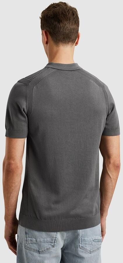 Cast Iron T-shirt Half-Zip Polo Structure Antraciet - Foto 2