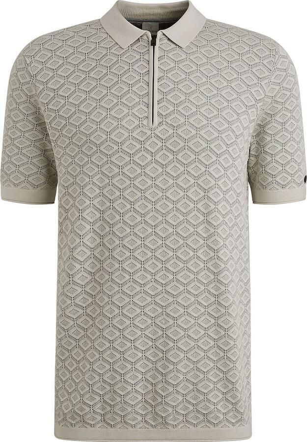 Cast Iron Half-Zip Polo Structure Ecru