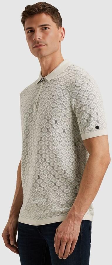 Cast Iron Half-Zip Polo Structure Ecru - Foto 4