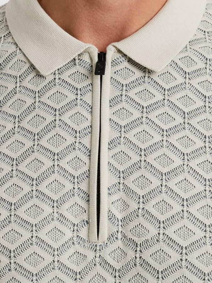 Cast Iron Half-Zip Polo Structure Ecru - Foto 2