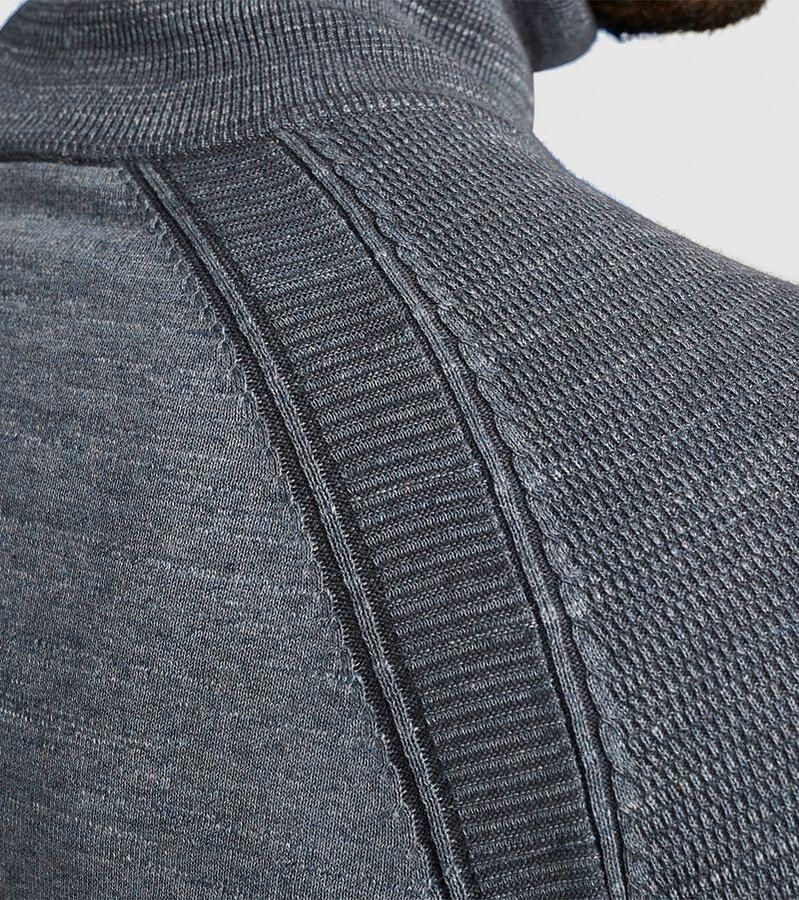 CAST IRON Heren Truien & Vesten Half Zip Collar Cotton Heather Plated Half Zip Donkerblauw