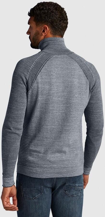 CAST IRON Heren Truien & Vesten Half Zip Collar Cotton Heather Plated Half Zip Donkerblauw - Foto 3