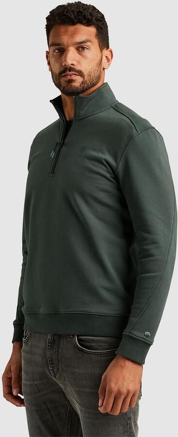 Cast Iron Sweater Half Zip Trui Groen - Foto 3