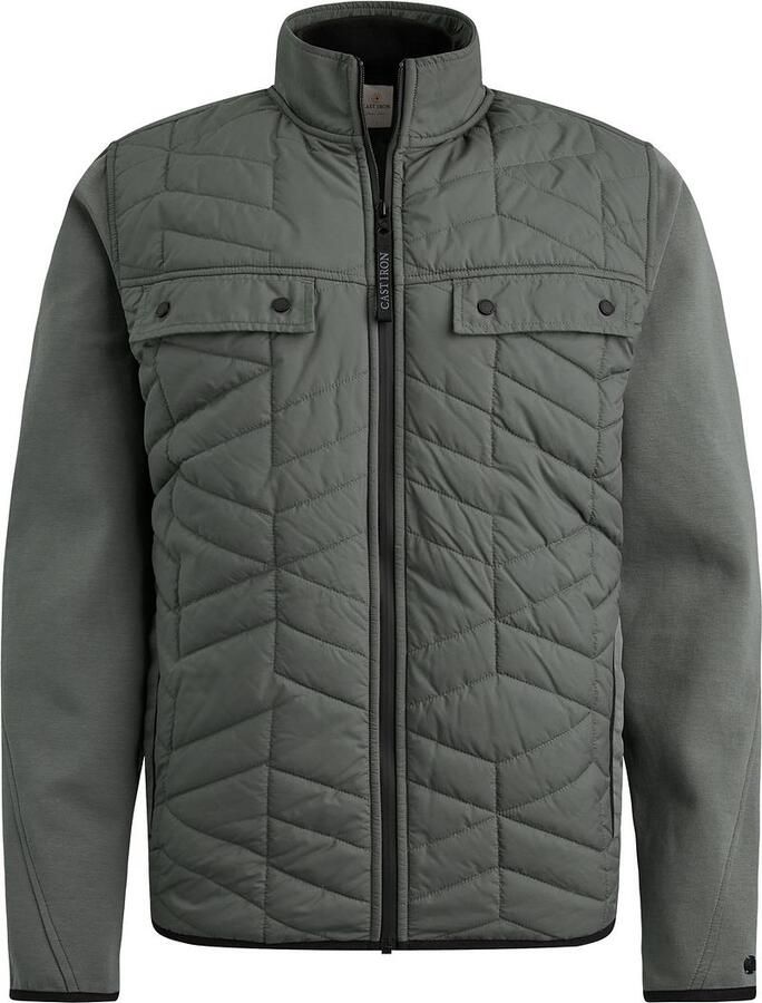 Cast Iron Bomberjack Interlock Pullover Green Heren