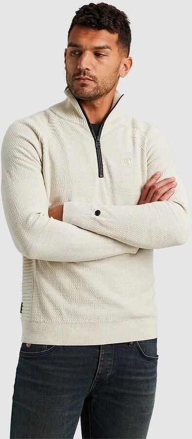 CAST IRON Heren Truien & Vesten Half Zip Collar Cotton Heather Plated Blend Beige - Foto 6