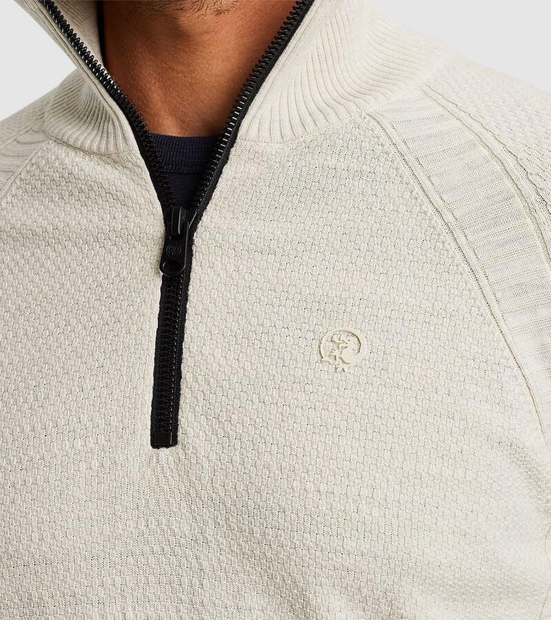 CAST IRON Heren Truien & Vesten Half Zip Collar Cotton Heather Plated Blend Beige - Foto 2