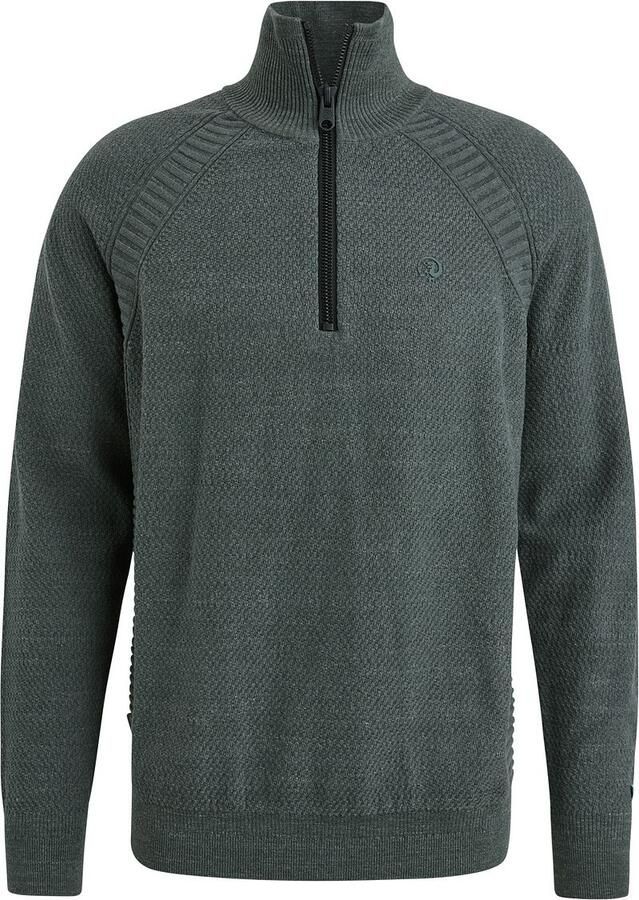 CAST IRON Heren Truien & Vesten Half Zip Collar Cotton Heather Plated Blend Groen - Foto 5