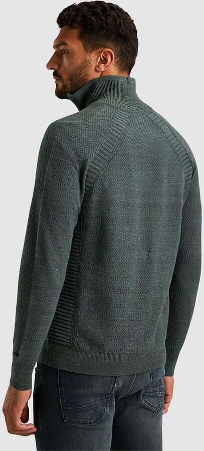 CAST IRON Heren Truien & Vesten Half Zip Collar Cotton Heather Plated Blend Groen - Foto 4