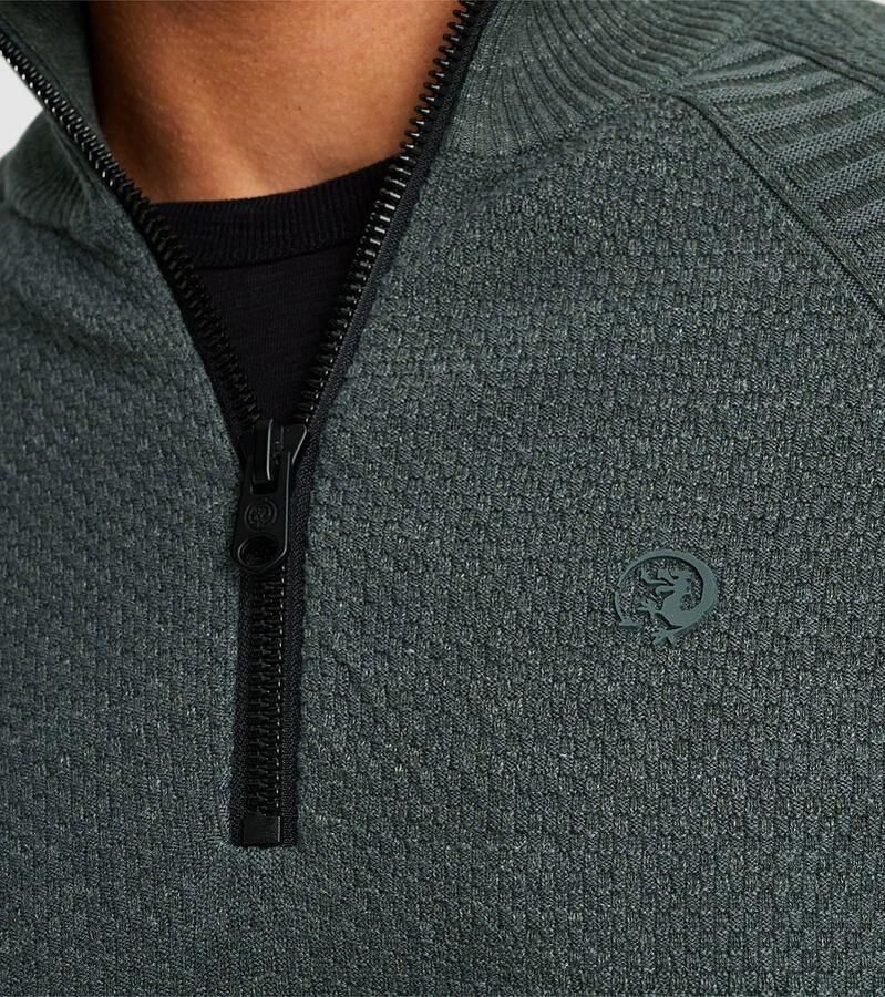 CAST IRON Heren Truien & Vesten Half Zip Collar Cotton Heather Plated Blend Groen - Foto 2