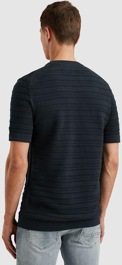 Cast Iron Knitted Jacquard T-shirt Navy - Foto 4