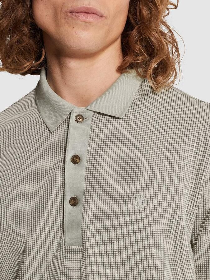 CAST IRON Heren Polo's & T-shirts Regular Fit Two Tone Waffle Lichtblauw - Foto 6
