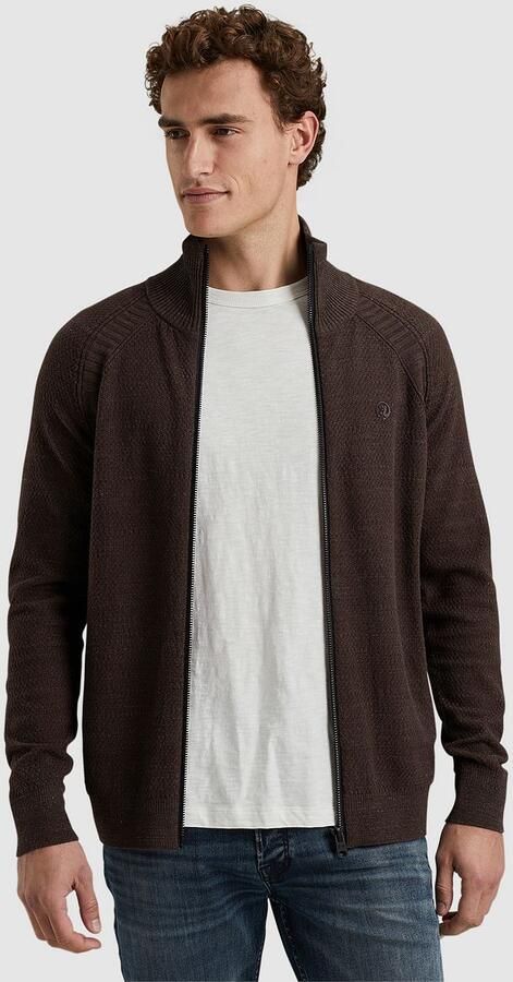 Cast Iron Heather Plated Zip Jacket Ckc2409354 Brown Heren - Foto 4