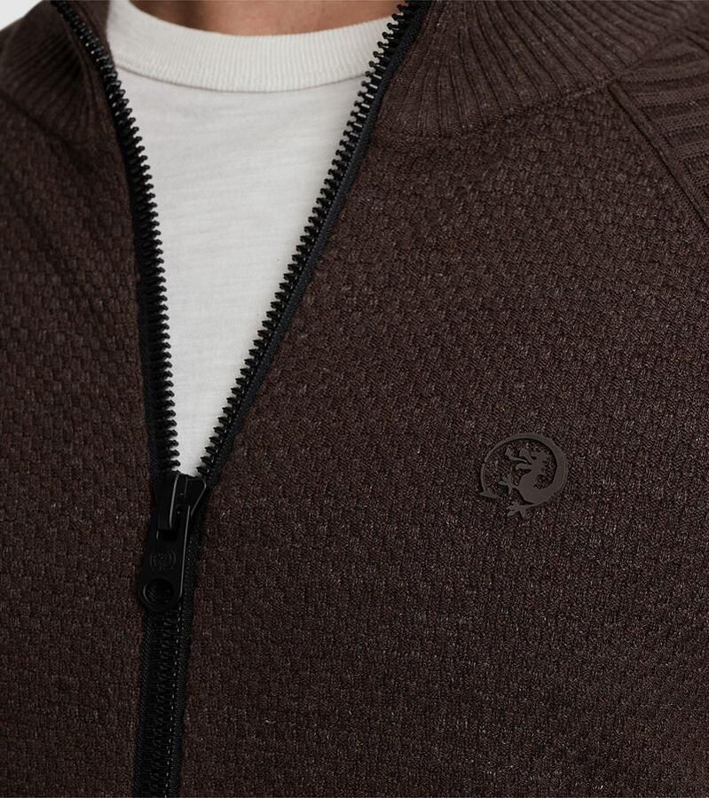 Cast Iron Heather Plated Zip Jacket Ckc2409354 Brown Heren - Foto 2