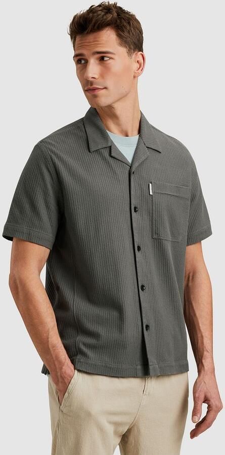 Cast Iron Overhemd Lange Mouw Korte Mouw Overhemd Jersey Structure Taupe - Foto 3