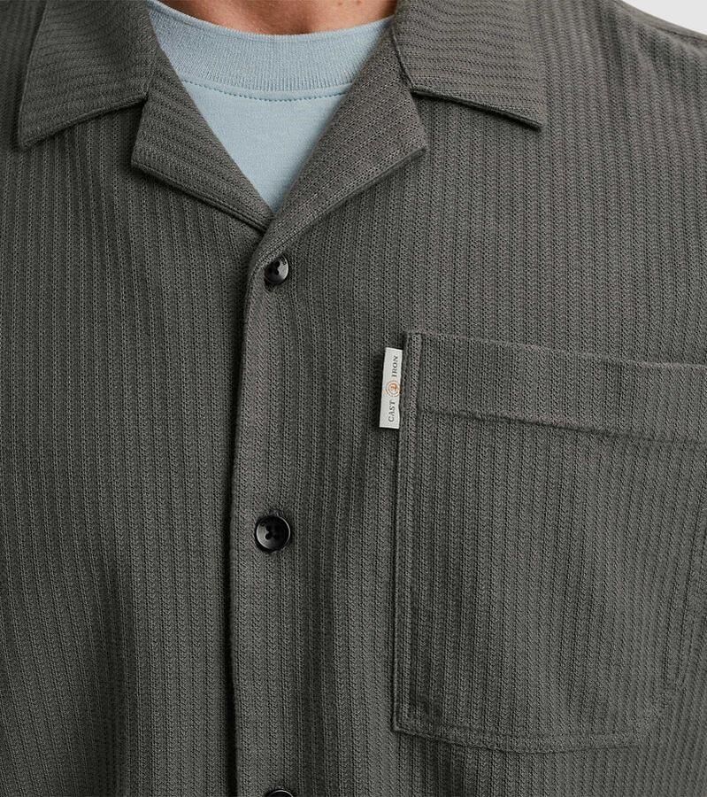 Cast Iron Overhemd Lange Mouw Korte Mouw Overhemd Jersey Structure Taupe