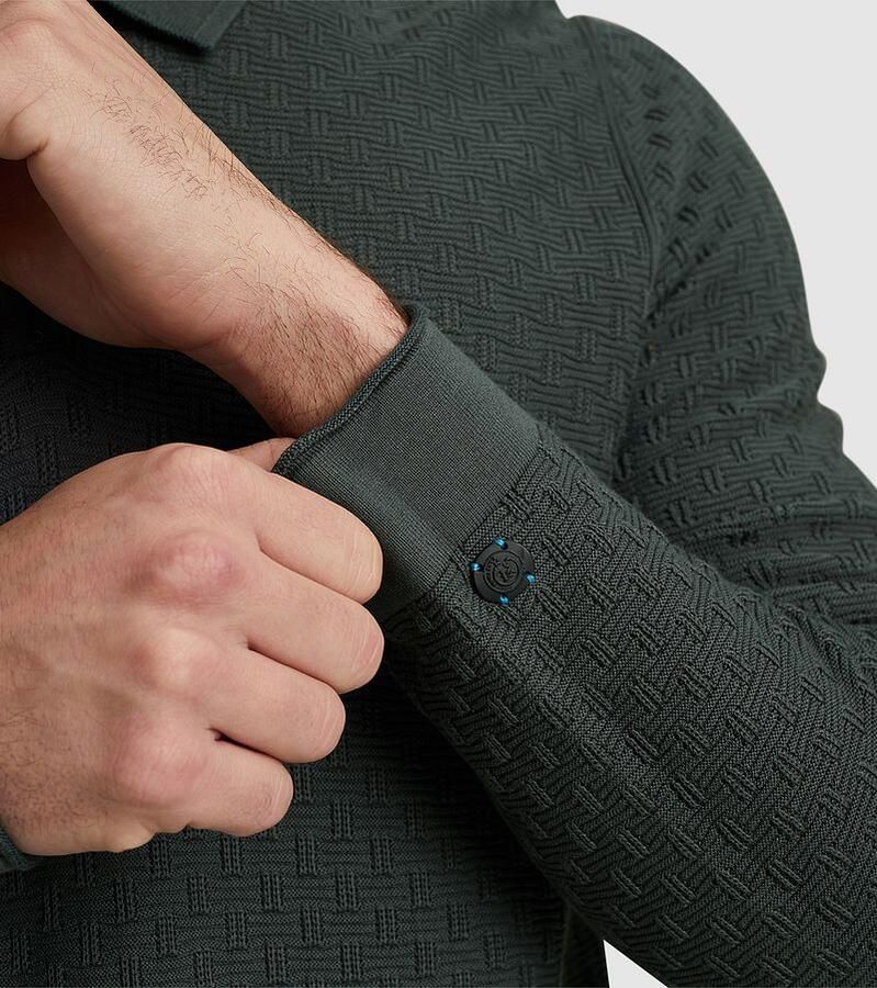 CAST IRON Heren Polo's & T-shirts Long Sleeve Polo Cotton Modal Groen