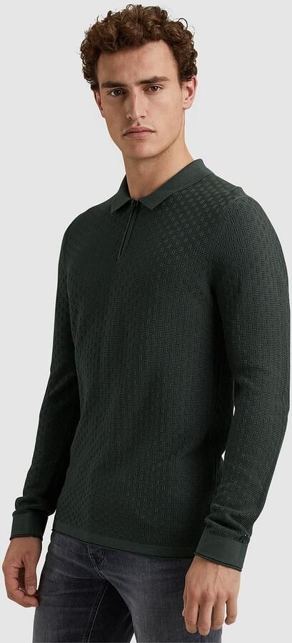 CAST IRON Heren Polo's & T-shirts Long Sleeve Polo Cotton Modal Groen - Foto 4