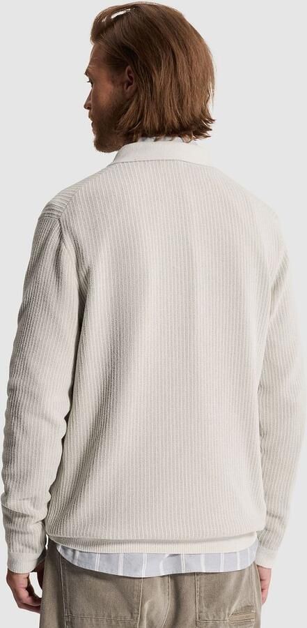 Cast Iron Sweater Longsleeve Half-Zip Polo Chenille White Down - Foto 6