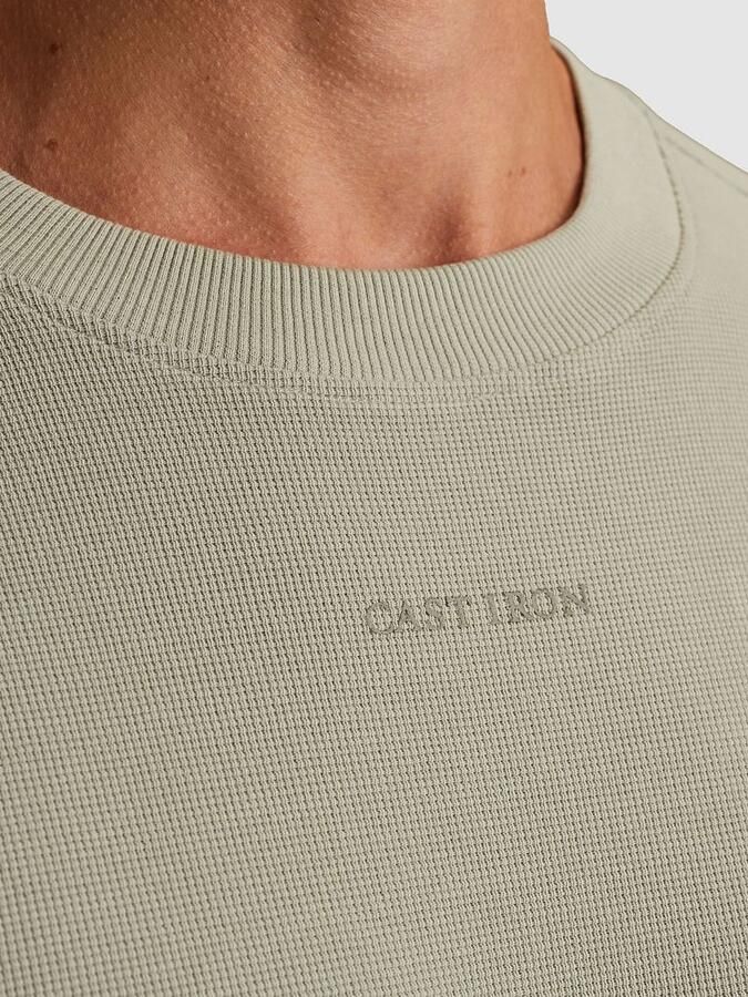 Cast Iron Longsleeve T-shirt Waffle Lichtgroen - Foto 2