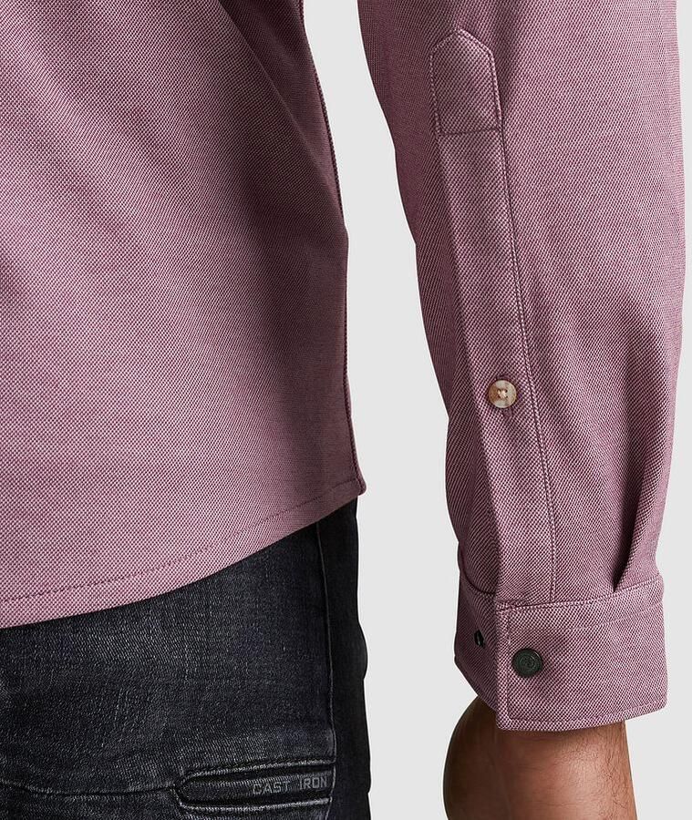 Cast Iron Overhemd Lange Mouw Overhemd Jersey Piqué Mauve - Foto 2