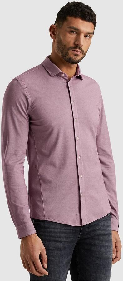 Cast Iron Overhemd Lange Mouw Overhemd Jersey Piqué Mauve - Foto 4
