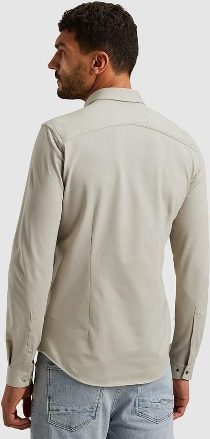 CAST IRON Heren Overhemden Long Sleeve Shirt Twill Jersey 2 Tone Zand - Foto 10