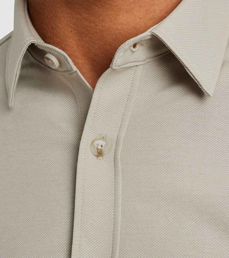 CAST IRON Heren Overhemden Long Sleeve Shirt Twill Jersey 2 Tone Zand