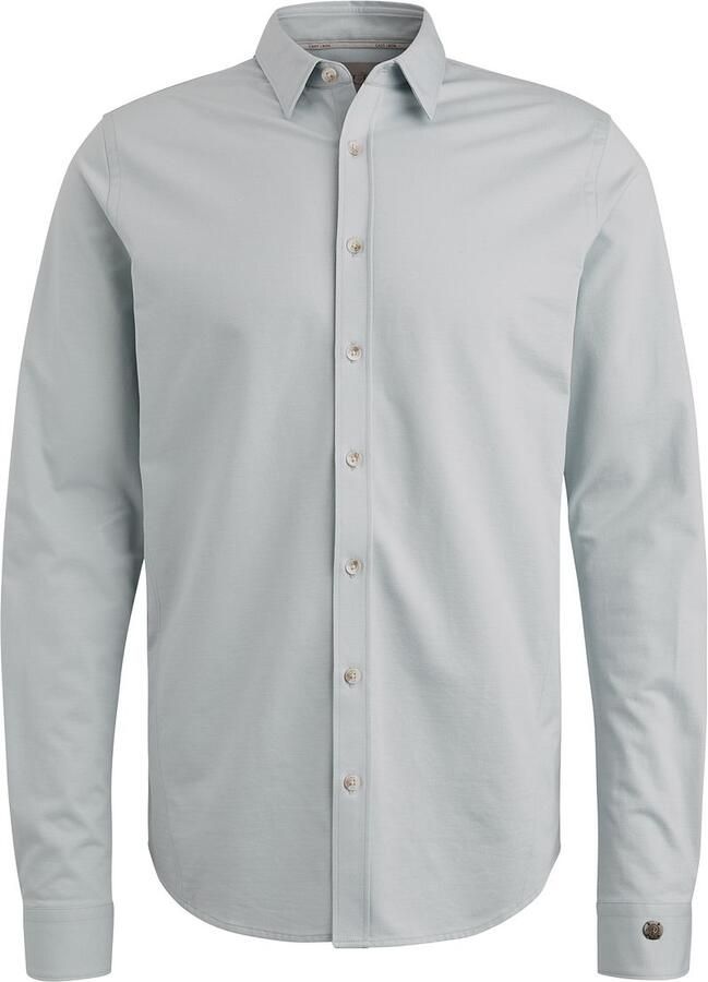 CAST IRON Heren Overhemden Long Sleeve Shirt Twill Jersey 2 Tone Blauw - Foto 11