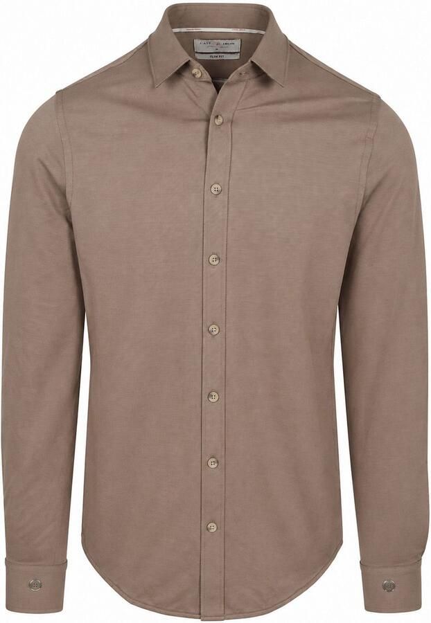 Cast Iron Overhemd Lange Mouw Overhemd Twill Jersey Walnut - Foto 4