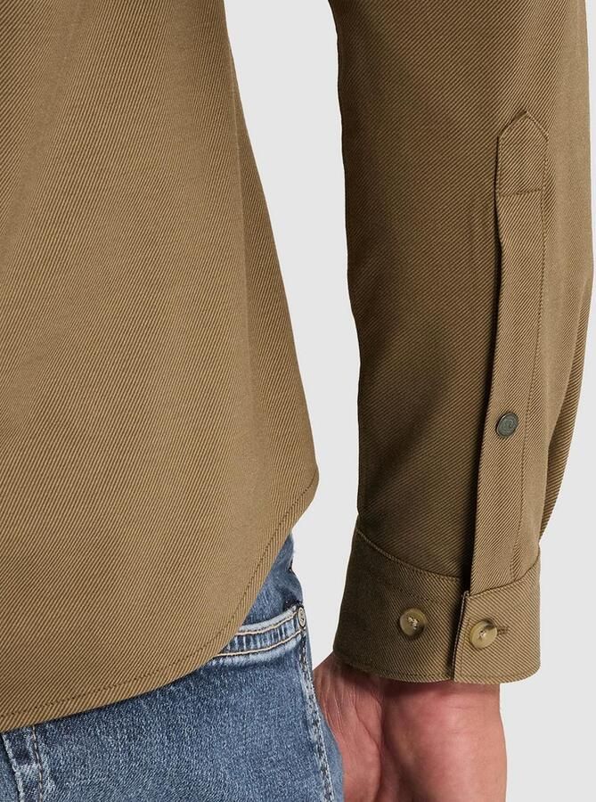 CAST IRON Heren Overhemden Long Sleeve Shirt Twill Jersey Taupe - Foto 10
