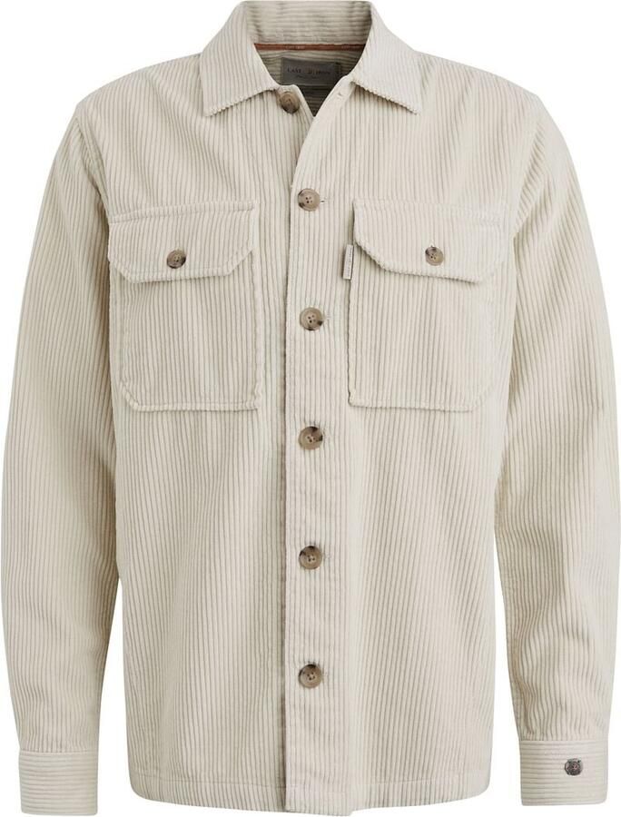 CAST IRON Heren Overshirts Long Sleeve Shirt Solid Ribcord Wit - Foto 5