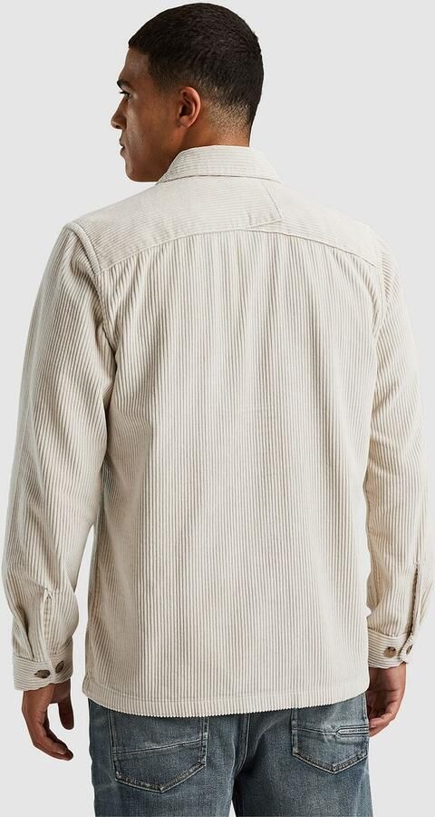 CAST IRON Heren Overshirts Long Sleeve Shirt Solid Ribcord Wit - Foto 3