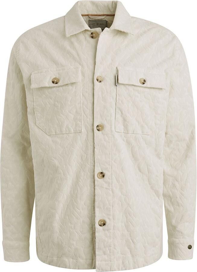 CAST IRON Heren Overshirts Ribcord Tonal Print Ecru - Foto 5