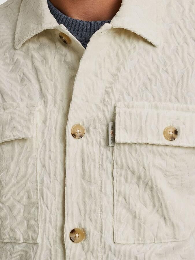 CAST IRON Heren Overshirts Ribcord Tonal Print Ecru - Foto 6