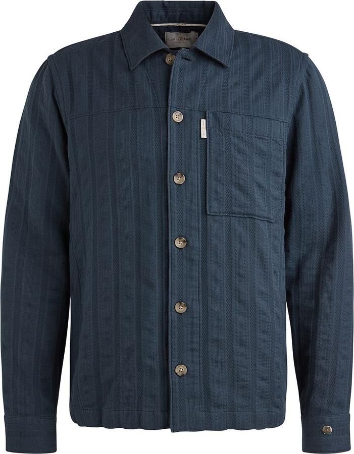 Cast Iron Sweater Overshirt Dobby Stripe Navy - Foto 7
