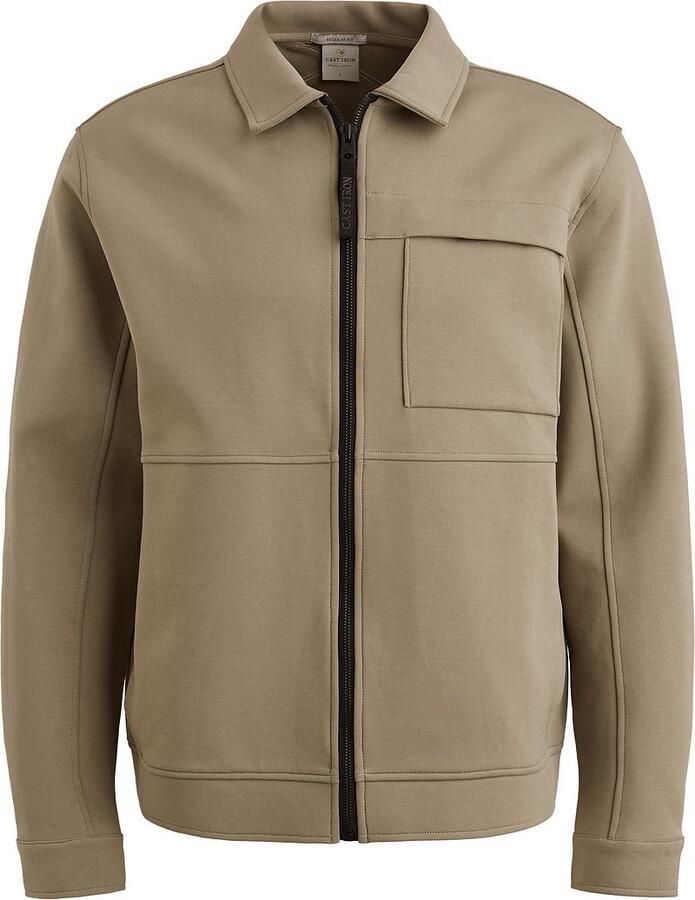 Cast Iron Windjack Overshirt Interlock Sweat Kaki - Foto 7