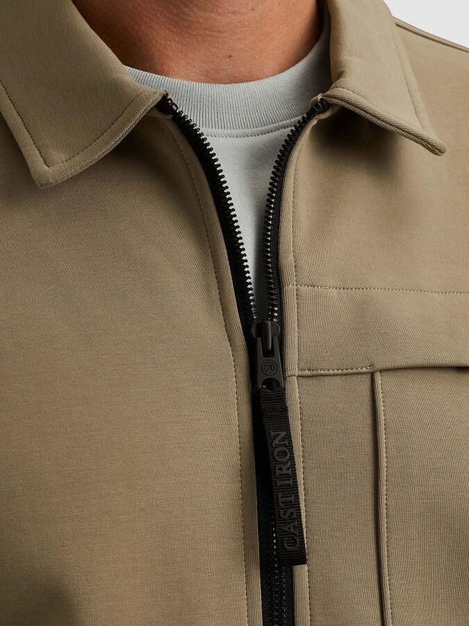 Cast Iron Windjack Overshirt Interlock Sweat Kaki - Foto 8