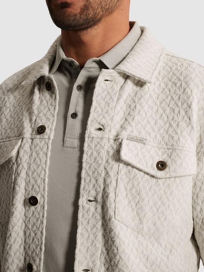 Cast Iron Overshirt Jacquard Ecru - Foto 5