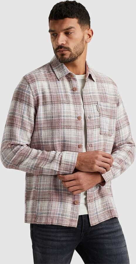 Cast Iron YD Check Regular Overhemd Lange Mouw Purple Heren - Foto 3